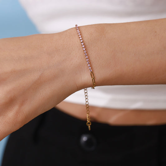 Pink braselet sircone